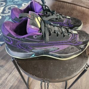 Jordan Black and Purple Athletic Shoes